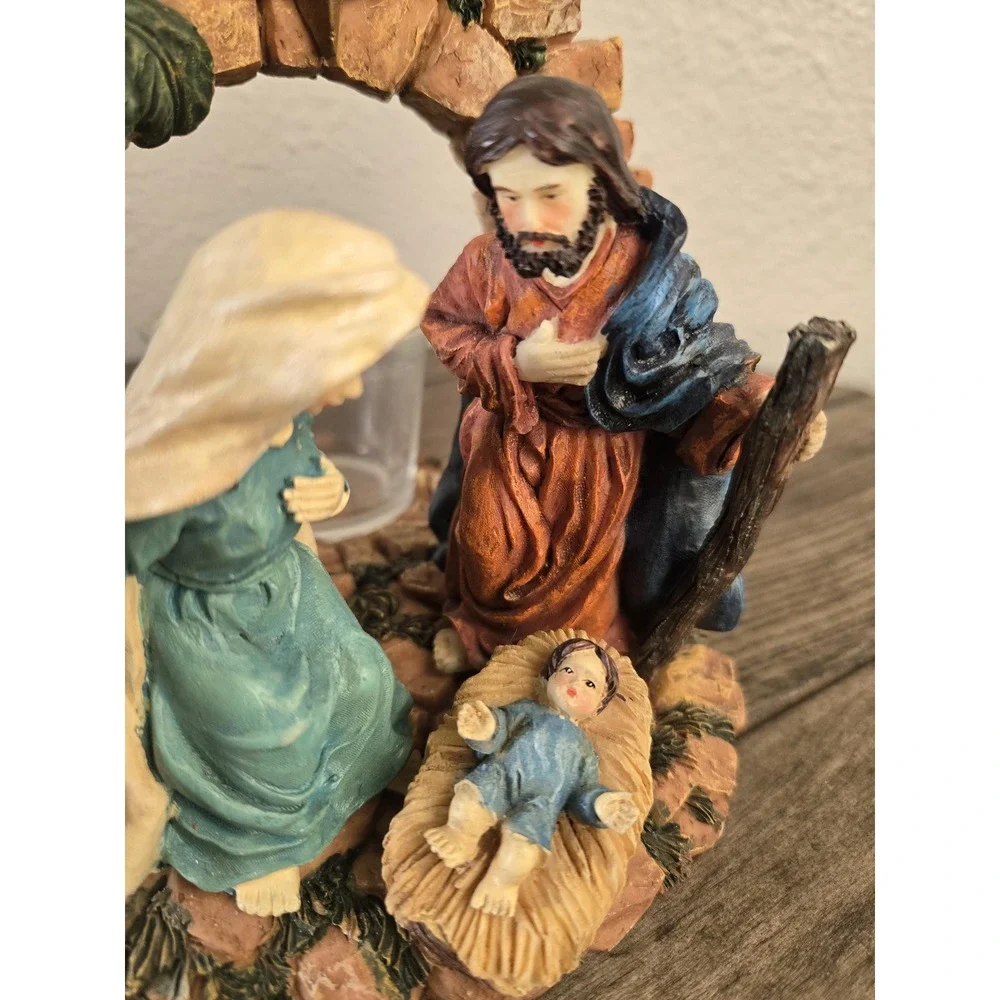 Nativity Holy Family Joseph Mary Baby Jesus Votive Candle Holder Christmas